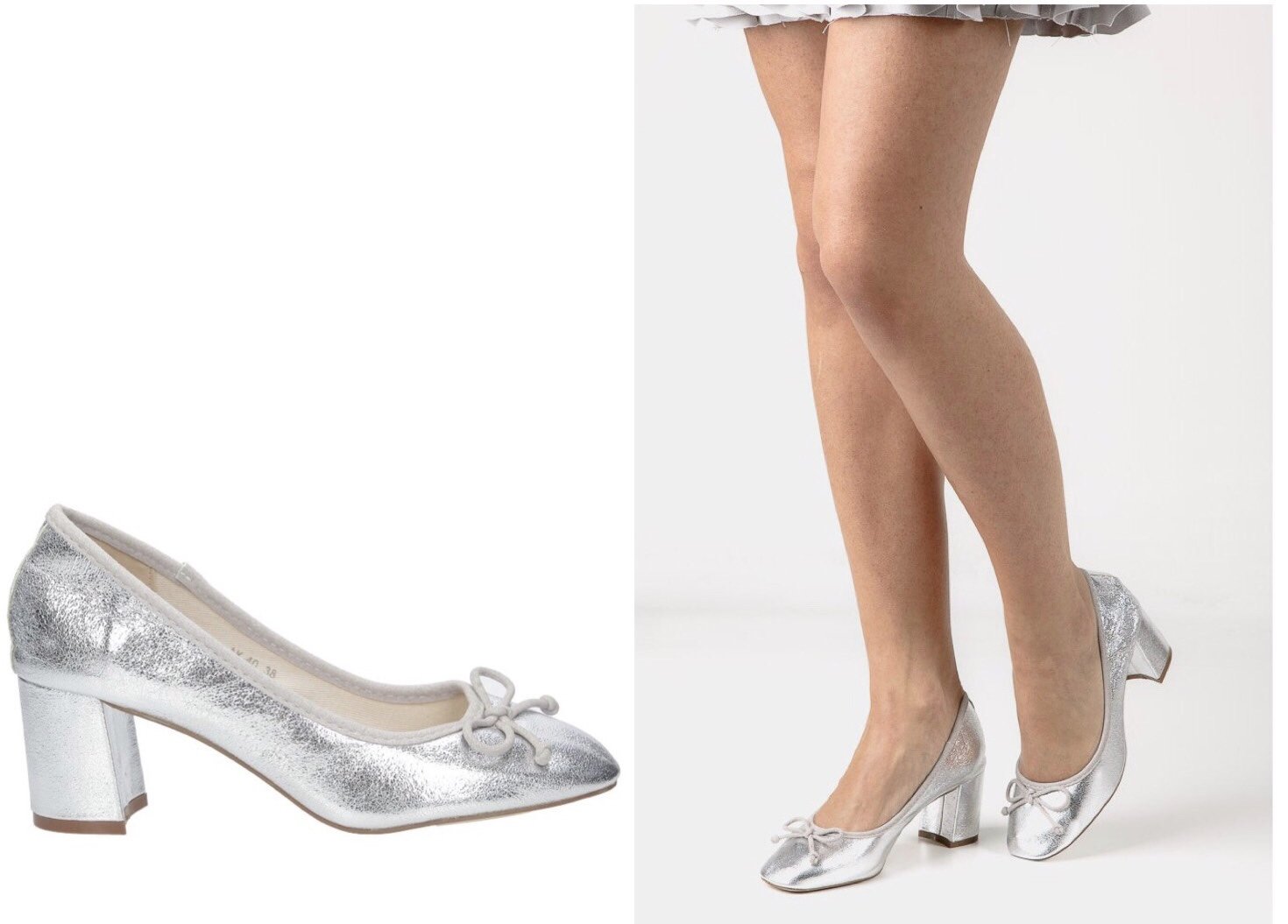 srebrne czółenka na studniówkę casu