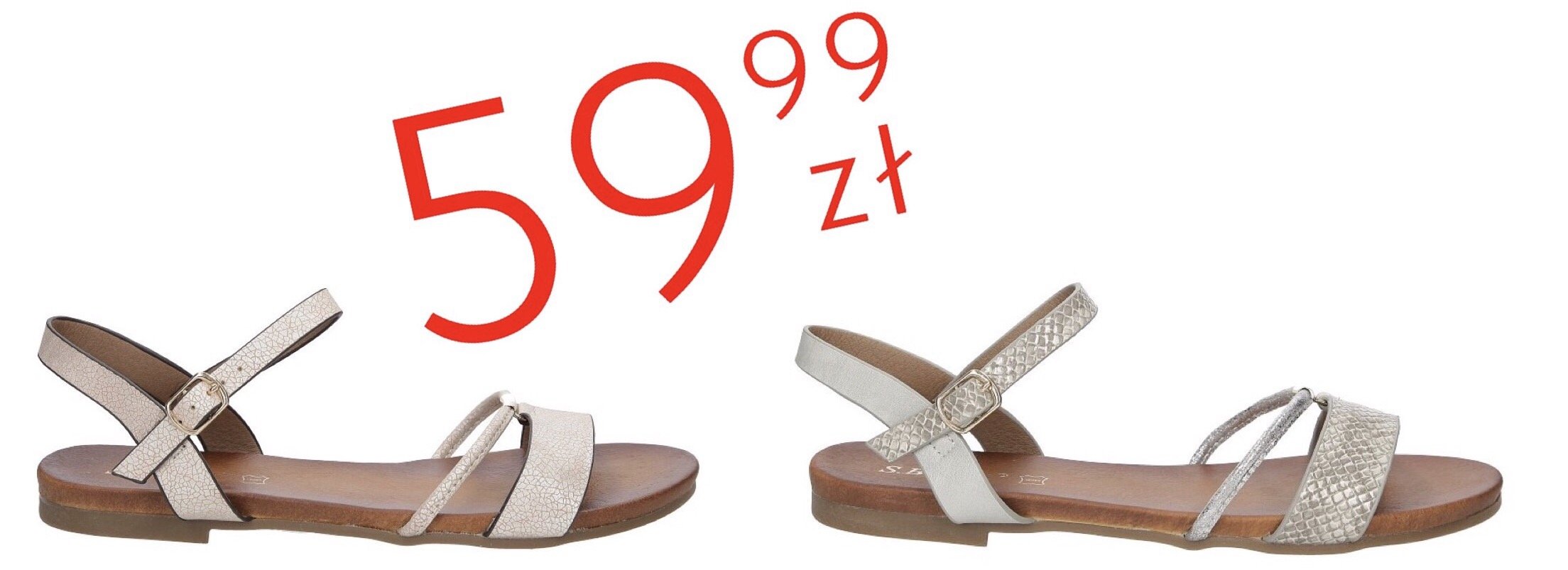 Płaskie sandały damskie Casu