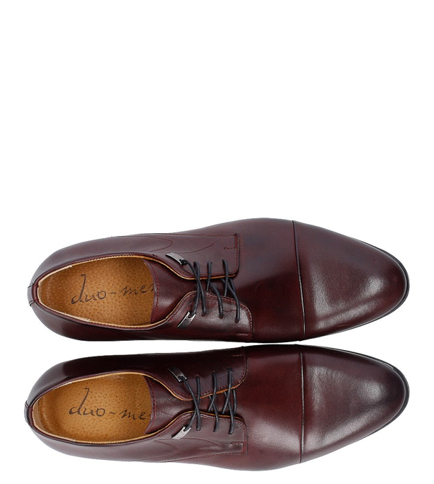 Bordowe buty wizytowe sznurowane bordo palony DUO MEN 00221E-04-B-P-008