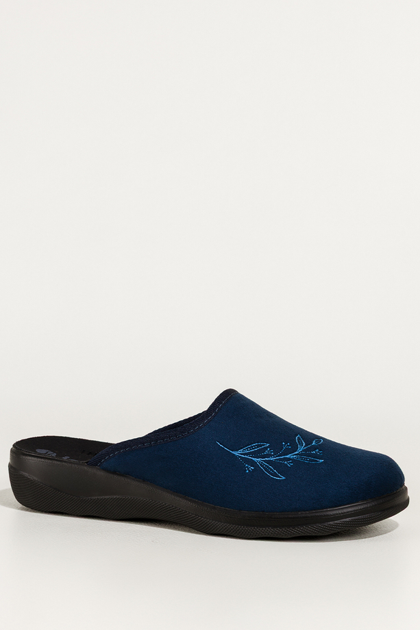 Granatowe kapcie damskie Inblu obuwie domowe z haftem XF99998W