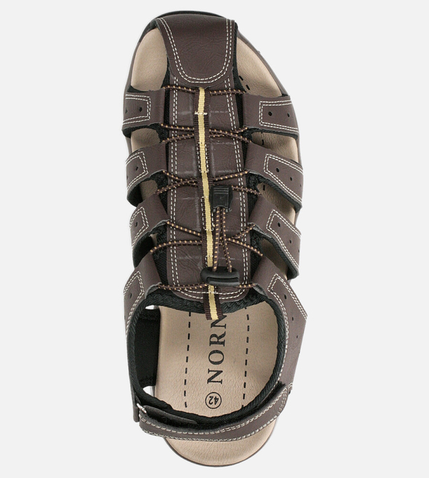 Brązowe sandały na rzep Casu B9661