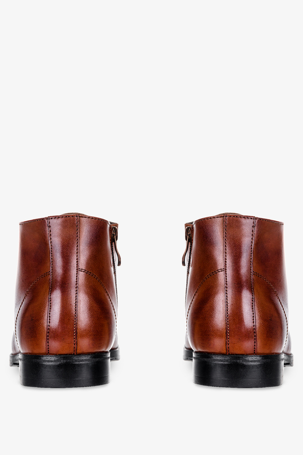 Brązowe trzewiki sznurowane POLSKA SKÓRA Windssor T-1