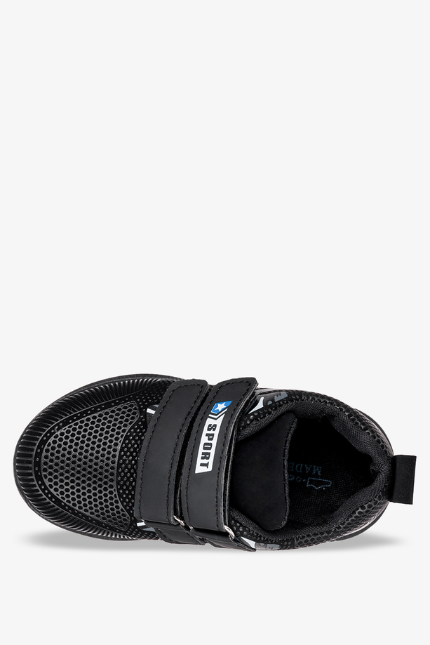 Czarne buty sportowe na rzepy Casu 4-3-22-M-W