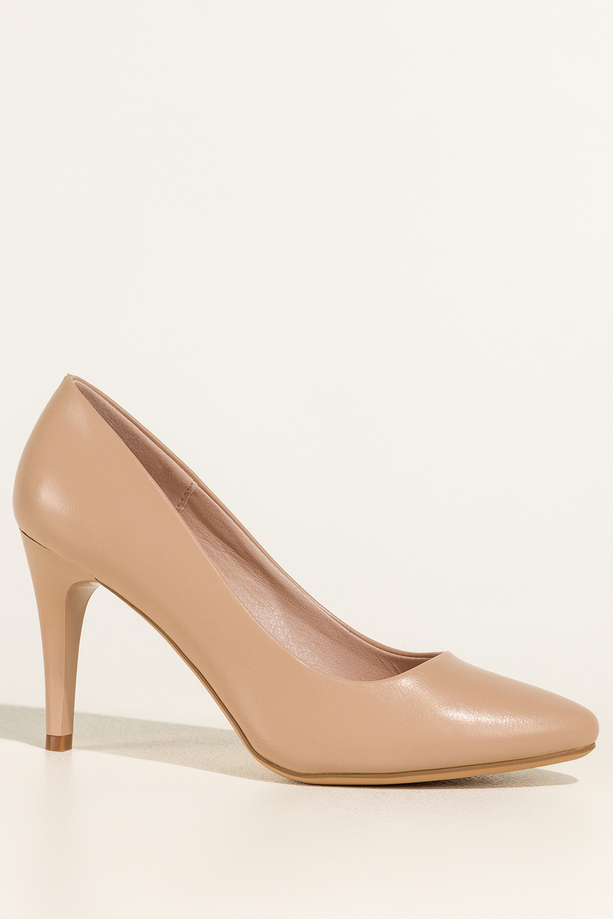 Ciemnobeżowe szpilki damskie Sergio Leone skórzana wkładka 8603