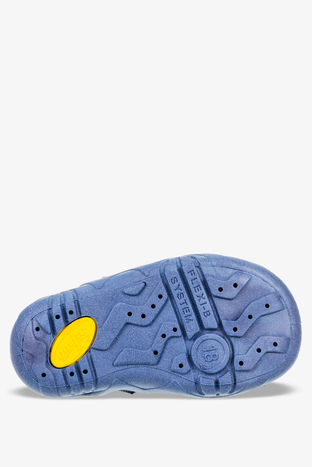 Granatowe kapcie sandały na rzepy skórzana wkładka Befado 350P014