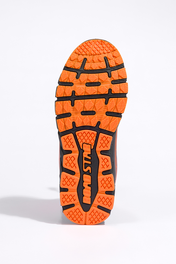 Niebieskie buty trekkingowe damskie buty sportowe na bieżnikowanej podeszwie z regulowaną elastyczną sznurówką pomarańczowe wstawki softshell Casu 2309-6W