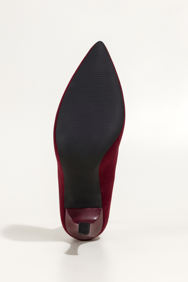 Bordowe czółenka damskie szpilki klasyczne Carla S-8
