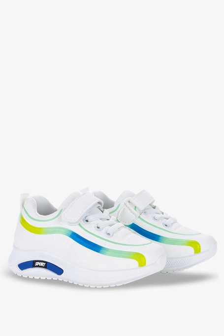 Białe buty sportowe na rzep Casu 18-11-21-M