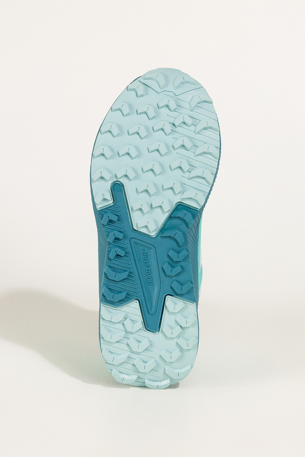 Jasnoniebieskie buty sportowe trekkingowe damskie wodoodporne na bieżnikowanej podeszwie z regulowaną elastyczną sznurówką turkusowe wstawki Casu 7493-3D