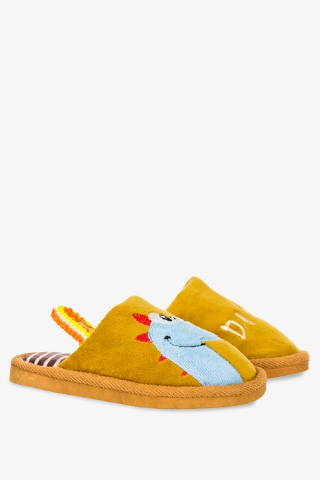 Żółte kapcie z gumką Casu MT-24