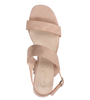 Różowe sandały z paskiem błyszczącym na niskim obcasie skórzana wkładka Casu E19X2/P