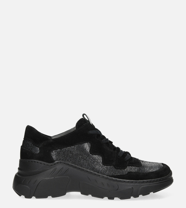 Czarne sneakersy Kati buty sportowe sznurowane 7037