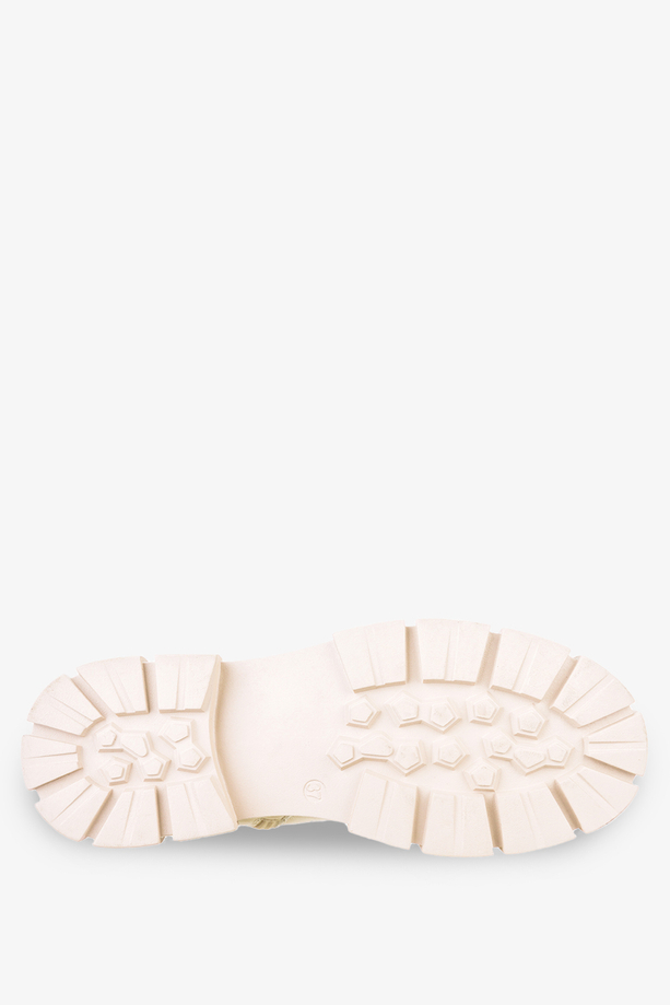 Beżowe workery na platformie z gumką Casu J21X6-BE