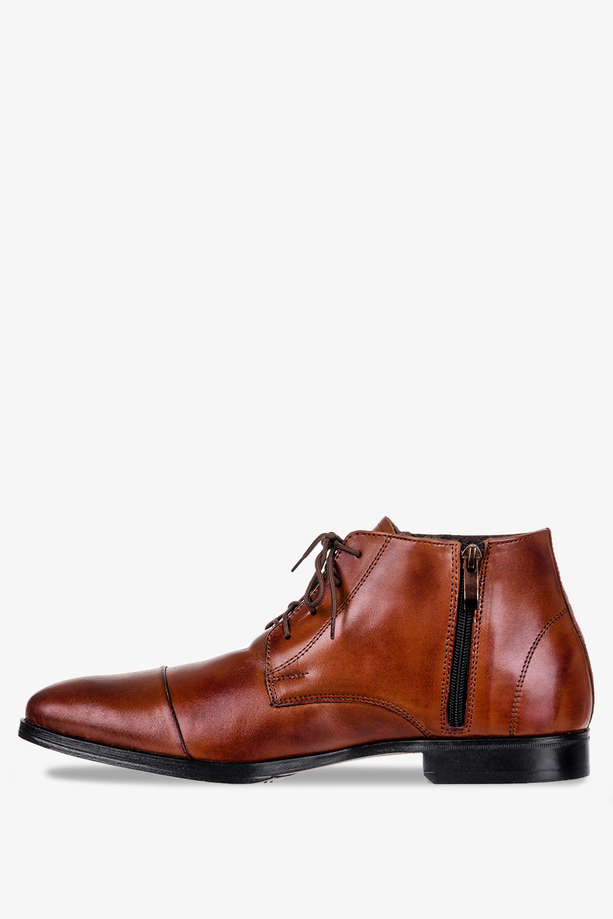 Brązowe trzewiki sznurowane POLSKA SKÓRA Windssor T-1