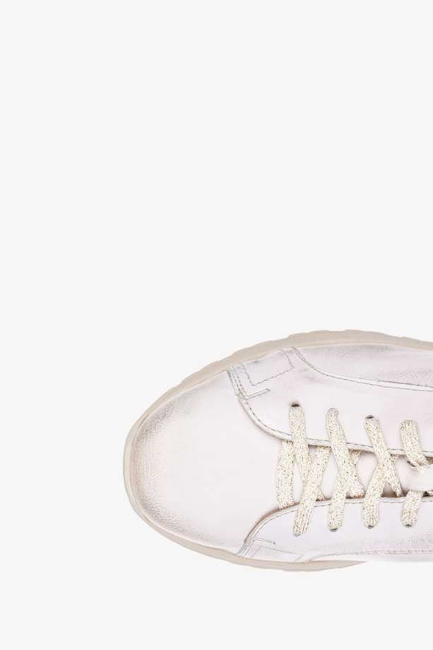 Beżowe sneakersy Maciejka buty sportowe na koturnie sznurowane POLSKA SKÓRA 05492-04-00-1
