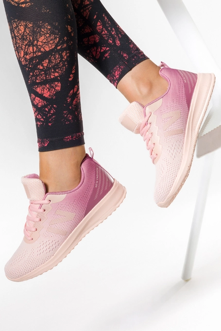 Różowe sneakersy damskie buty sportowe sznurowane Casu B01-7