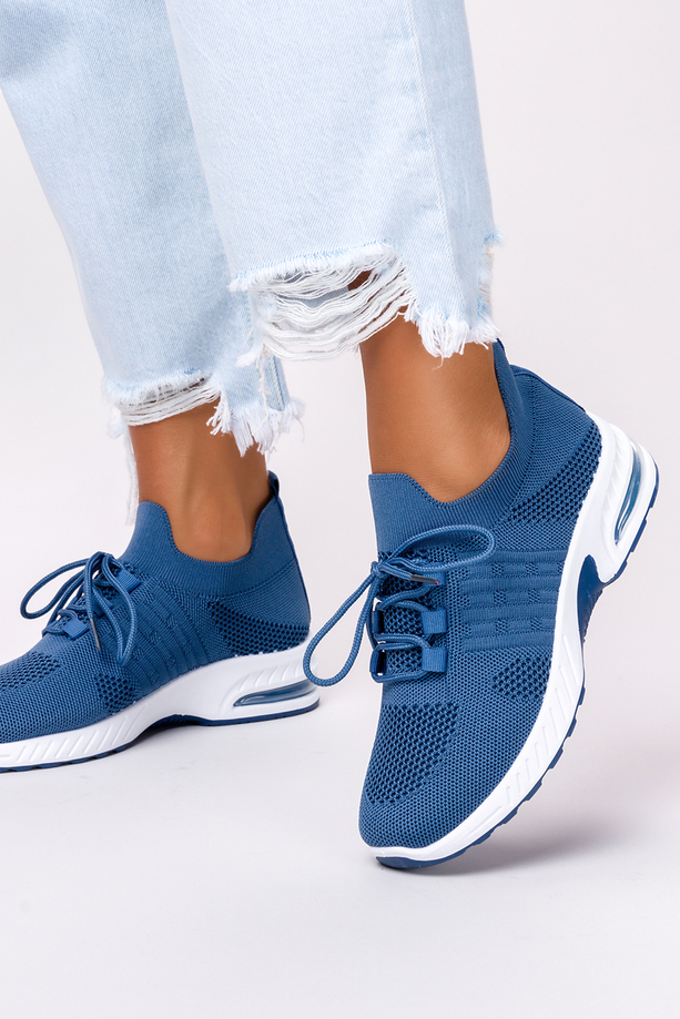 Niebieskie sneakersy Casu buty sportowe sznurowane 40-3-22-GL