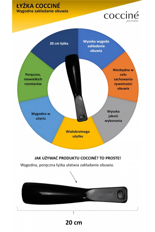 Plastikowa łyżka do obuwia Coccine 20 cm 