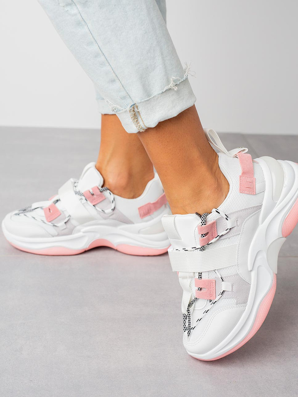 Białe buty sportowe sneakersy sznurowane Casu 20G4/P