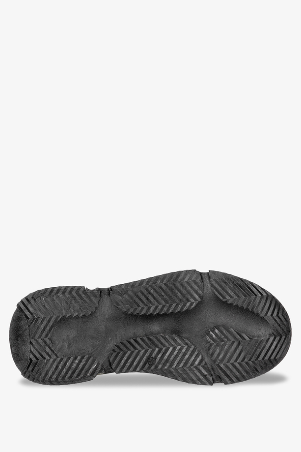 Czarne sneakersy na platformie ze złotym łańcuszkiem buty sportowe sznurowane Casu SJ2102-1