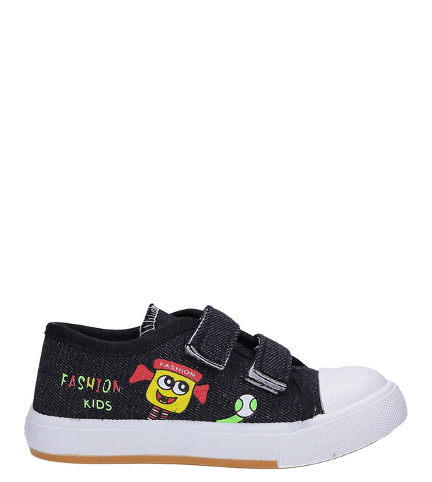 Czarne trampki na rzepy Casu 2019-22