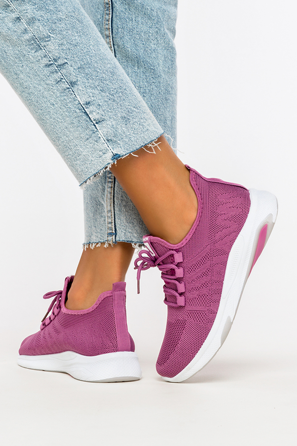 Fioletowe buty sportowe sznurowane Casu 22/3/21/V