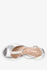 Srebrne sandały z perełkami z zakrytą piętą polska skóra Casu 4122