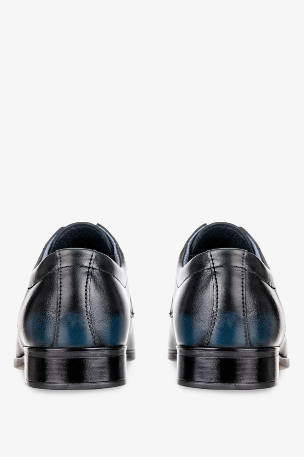 Niebieskie buty wizytowe sznurowane polska skóra Windssor 651-MR