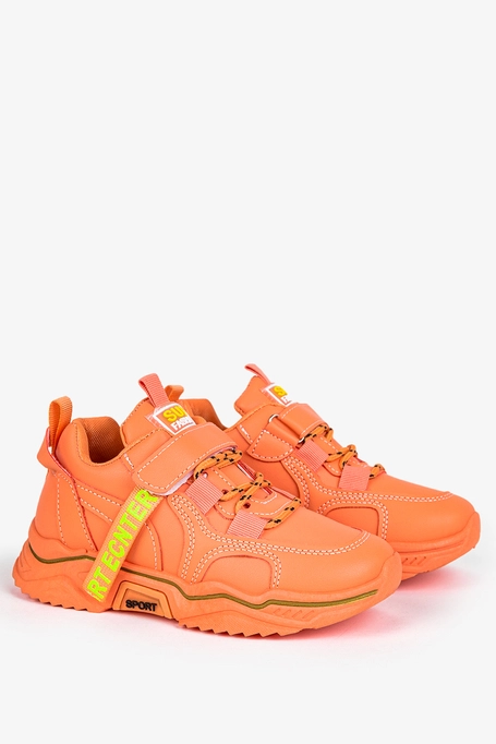 Pomarańczowe buty sportowe sznurowane Casu 19/3/21/M