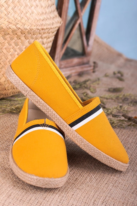 Żółte espadryle Casu slip on 905