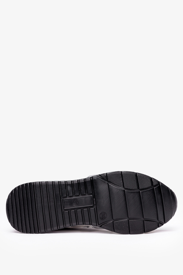 Szare sneakersy na platformie buty sportowe sznurowane Casu 8211-3