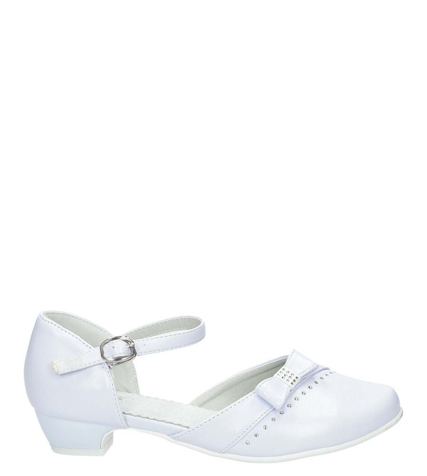 Białe buty komunijne z kokardą Casu 7KM-222