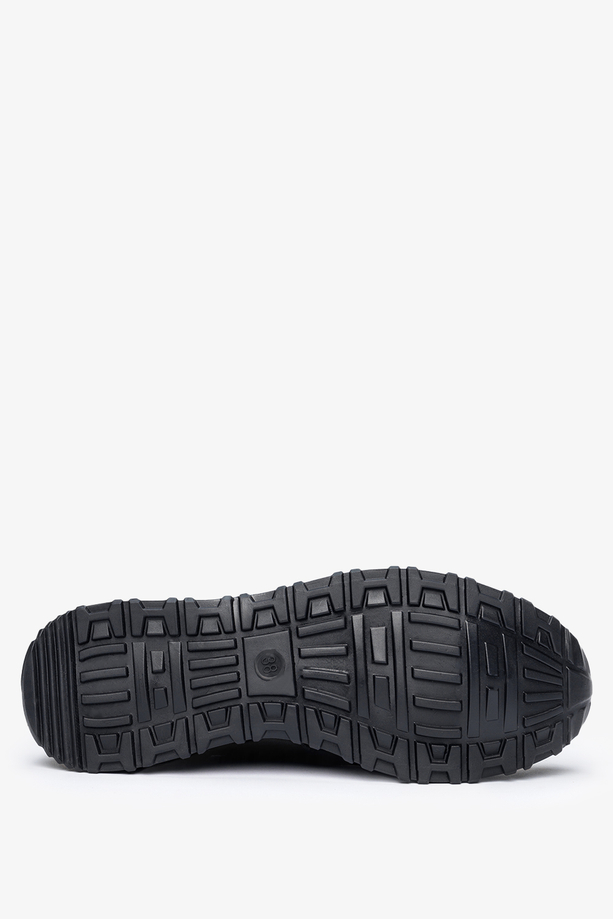 Czarne sneakersy Casu buty sportowe na ukrytym koturnie sznurowane 7-K2145A