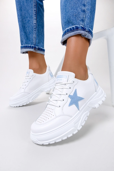 Białe buty sportowe sneakersy sznurowane Casu 20G15/BL