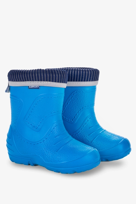 Niebieskie kalosze ocieplane filcowa wkładka Raweks EVA-1