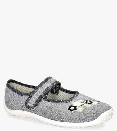 Szare kapcie Zetpol ze skórzaną wkładką Julia 5848