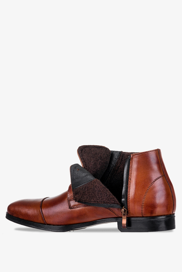 Brązowe trzewiki sznurowane POLSKA SKÓRA Windssor T-1