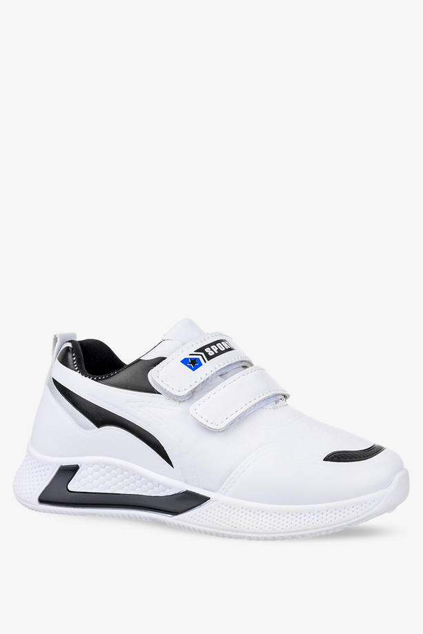 Białe buty sportowe dziecięce na rzepy Casu 3-3-22-M
