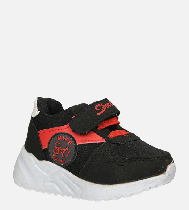 Czarne buty sportowe na rzep Casu 20T4/M