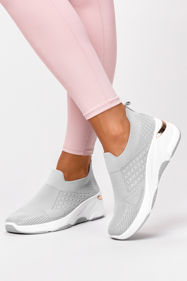 Szare sneakersy Casu buty sportowe slip on 32-3-22-G/8