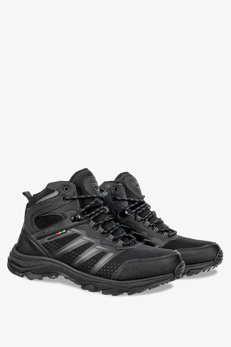 Czarne buty trekkingowe sznurowane softshell Badoxx MXC8291-W