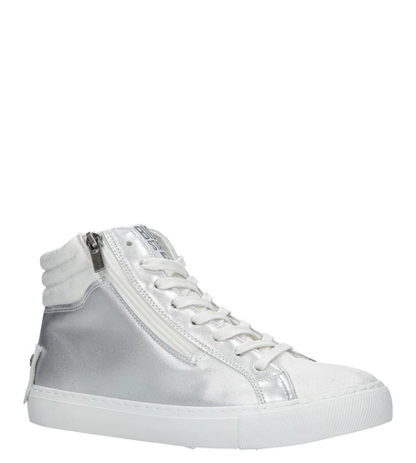 Białe sneakersy trampki sznurowane z ozdobnym suwakiem Big Star BB274727