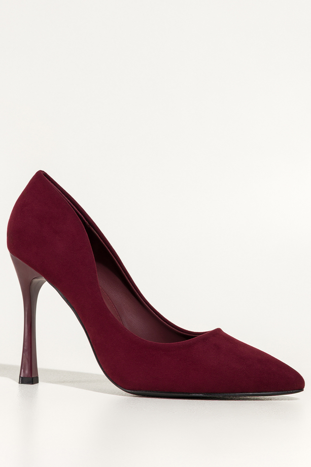 Bordowe czółenka damskie szpilki klasyczne Carla S-8