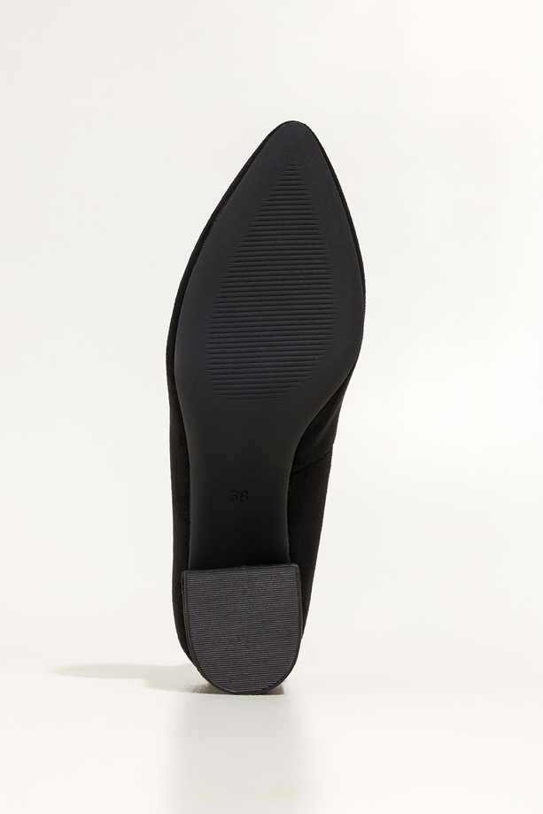 Czarne czółenka damskie Sergio Leone na niskim obcasie skórzana wkładka KY588