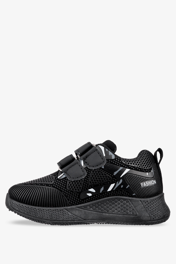 Czarne buty sportowe na rzepy Casu 4-3-22-M-W