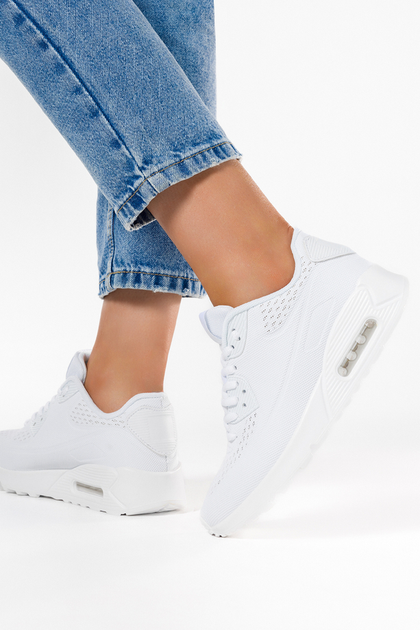 Białe sneakersy damskie buty sportowe na platformie sznurowane Casu B3363-5
