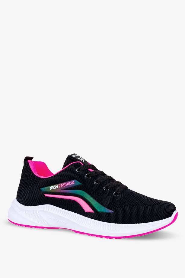 Czarne sneakersy sznurowane Casu 2-3-22-BP