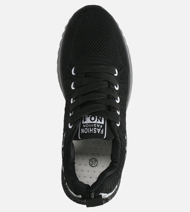 Czarne buty sportowe sznurowane Casu 20O15/B