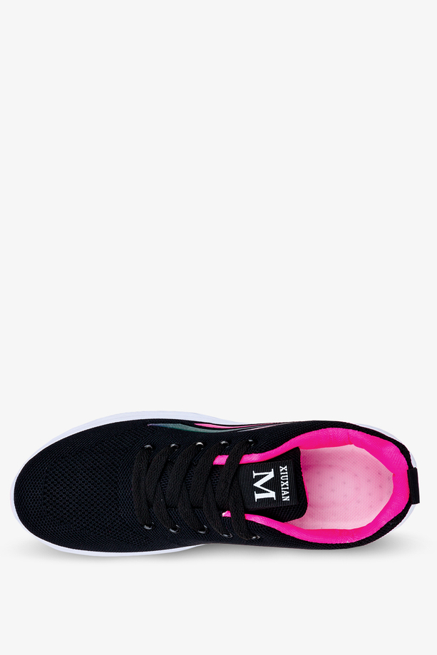 Czarne sneakersy sznurowane Casu 2-3-22-BP