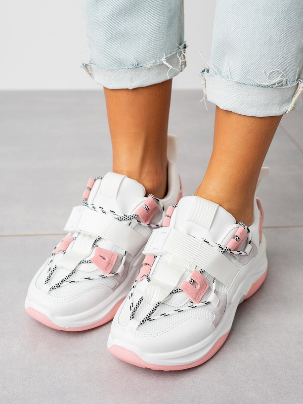 Białe buty sportowe sneakersy sznurowane Casu 20G4/P